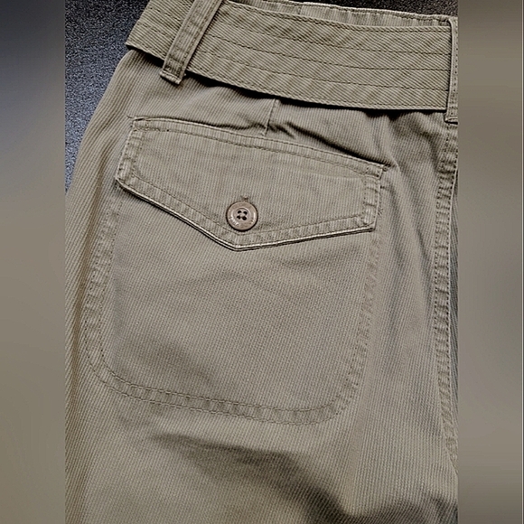 Gloria Vanderbilt Olive Green Cropped Cotton Utility Cargo Pants w/Belt - Size 8 - Picture 7 of 11